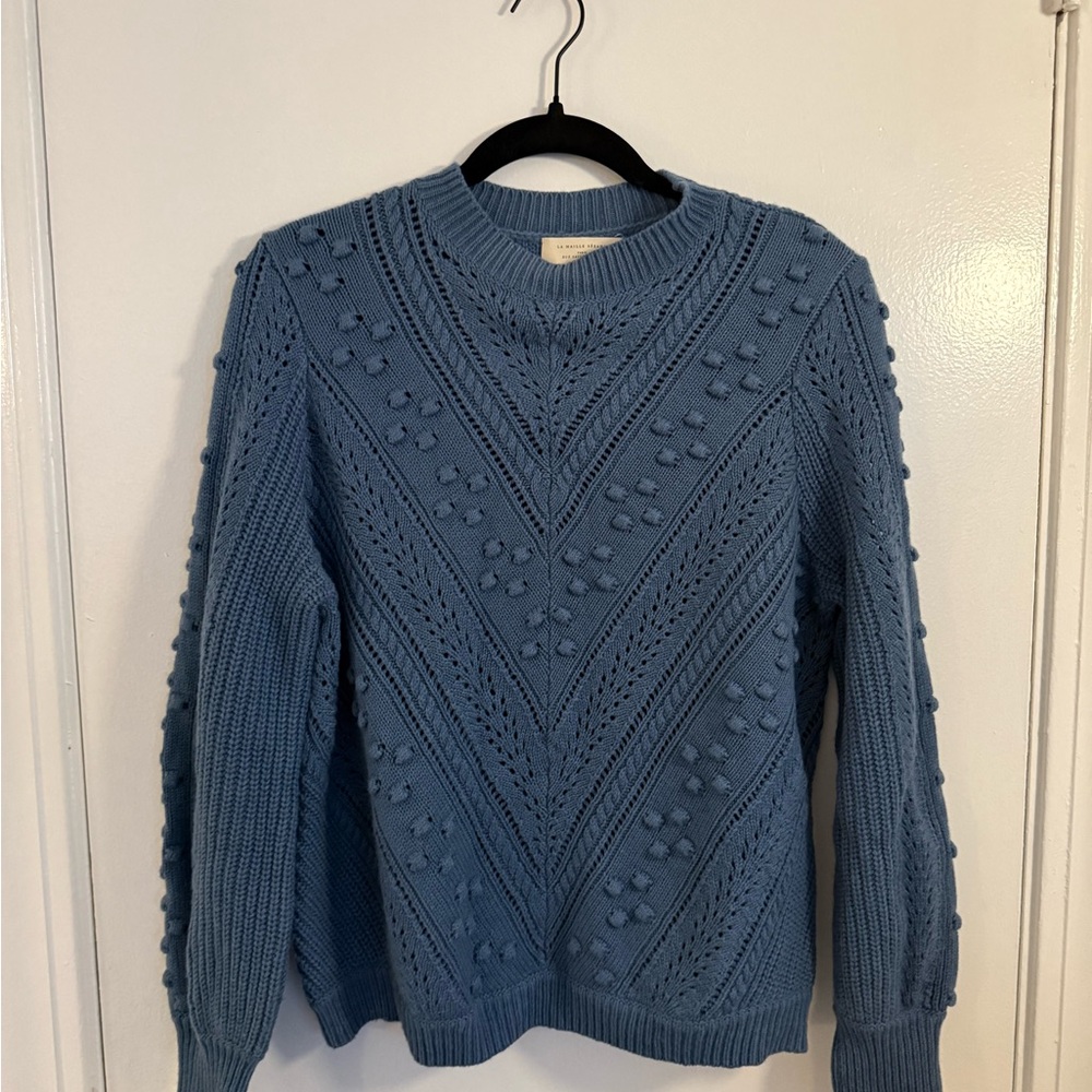 Sezane Blue Pullover Knit Sweater